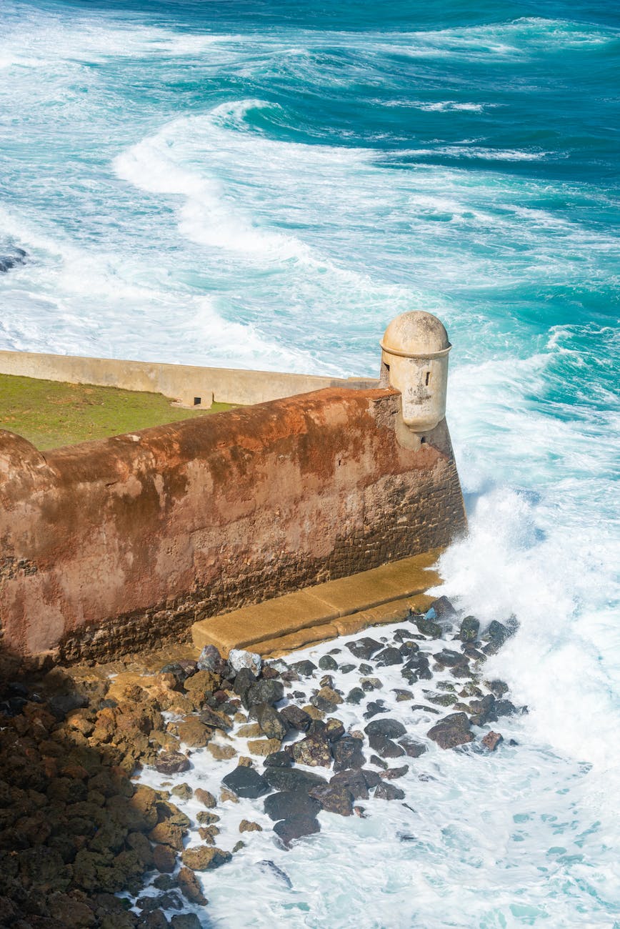 corner of the castillo san felipe del morro on puerto rico at the sea